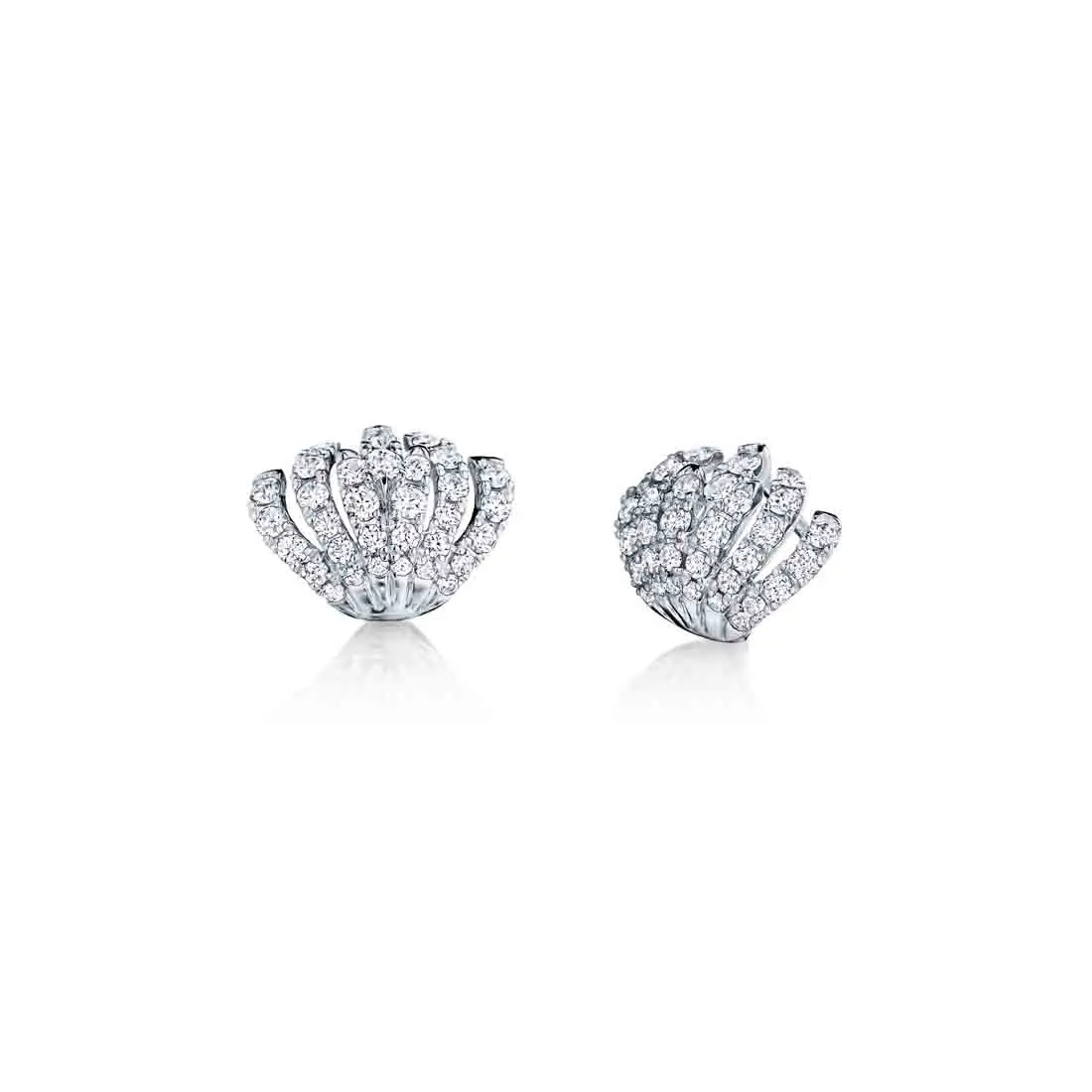 White Gold Diamond Cuff Earrings