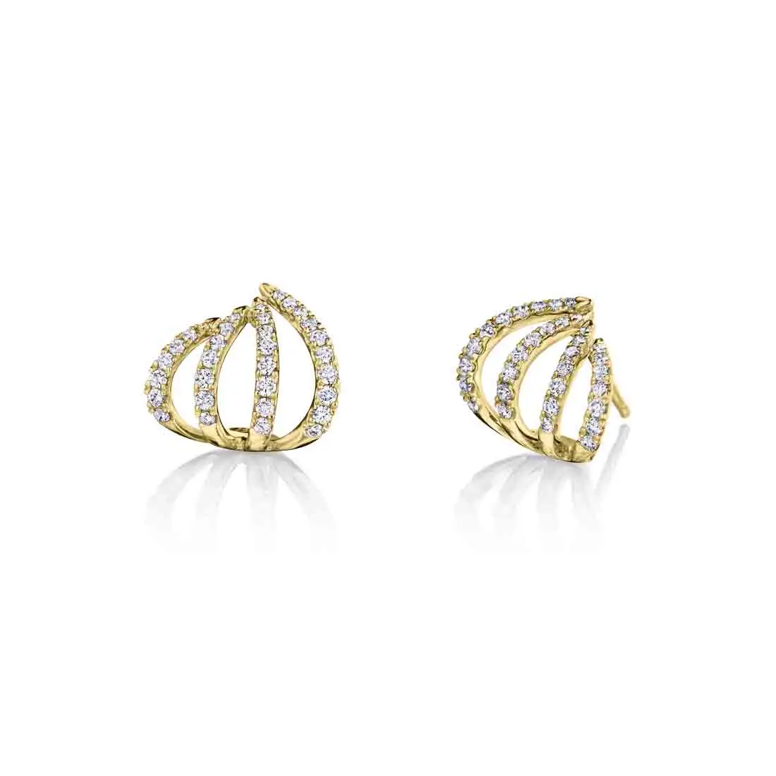 White Gold Diamond Cuff Earrings - Lifestyle Image - Lifestyle Image
