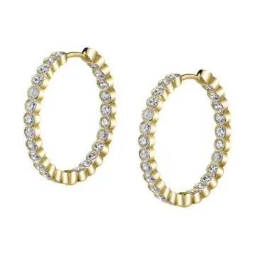 White Gold Diamond Hoop Earrings