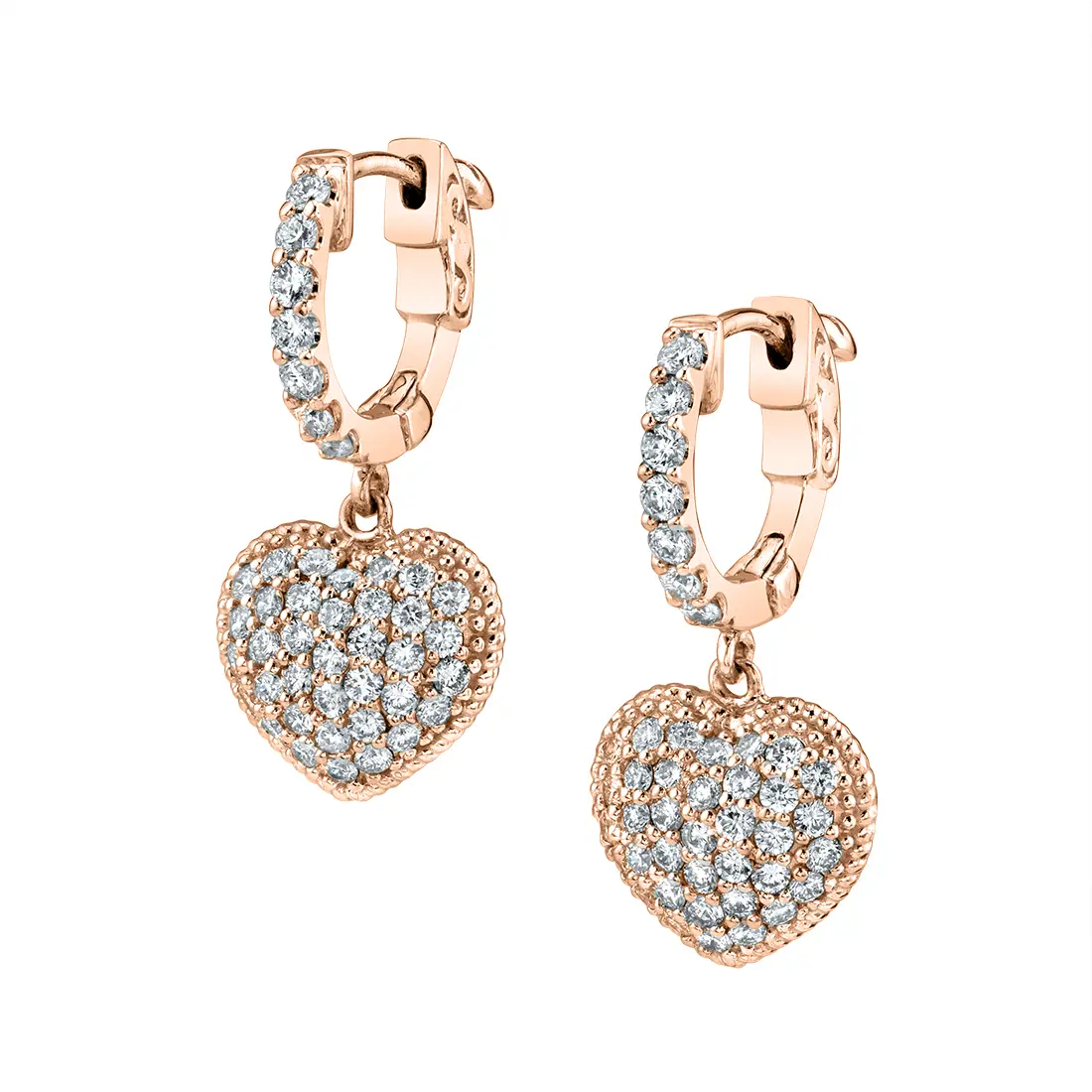 Heart Shaped Diamond Earrings