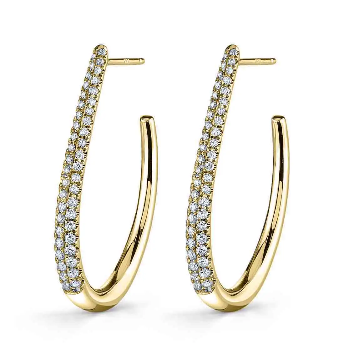 Pave Diamond Hoop Earrings-0050lvie