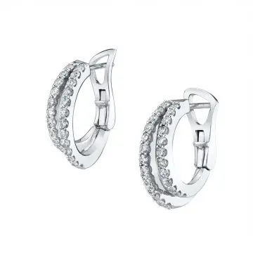 Unique Diamond Huggie Earrings