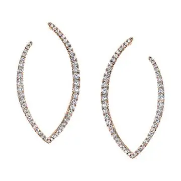 White Gold Modern Diamond Hoop Earrings