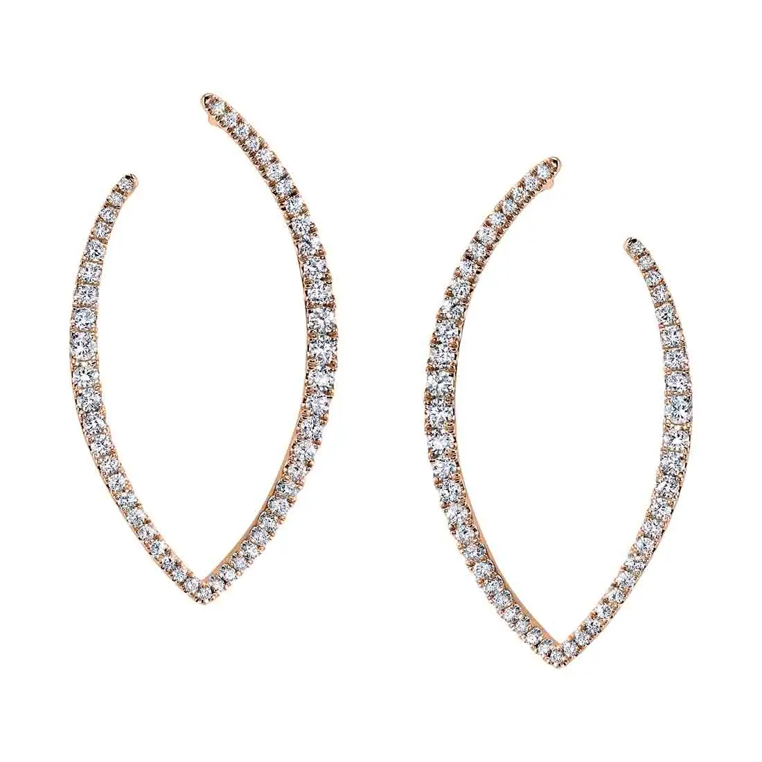 modern diamond hoop earrings