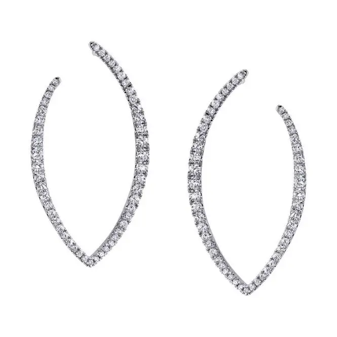 modern diamond hoop earrings