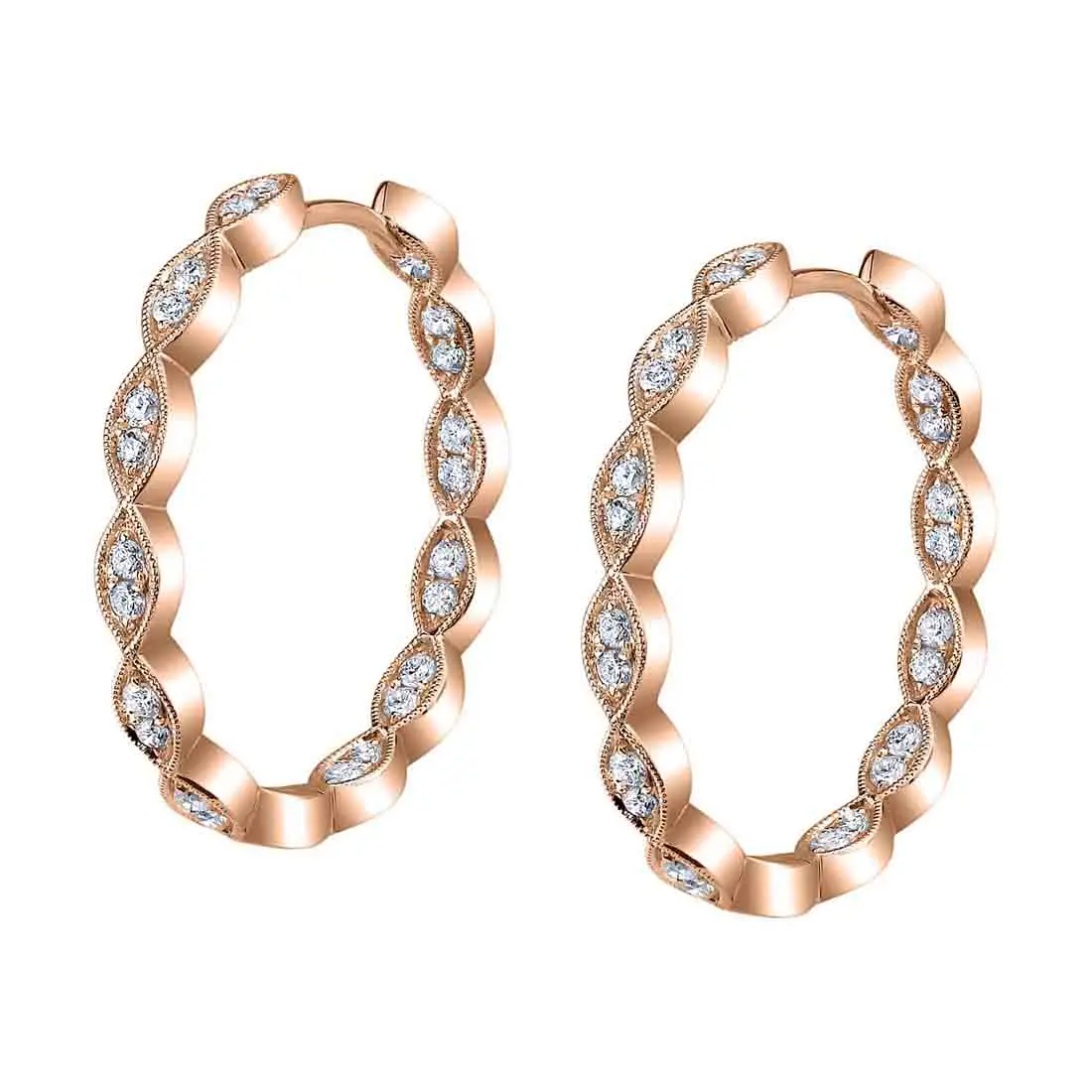 Vintage diamond hoop earrings top