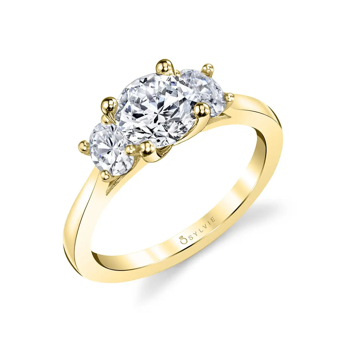 3 Stone Ring with Oval Side Stones