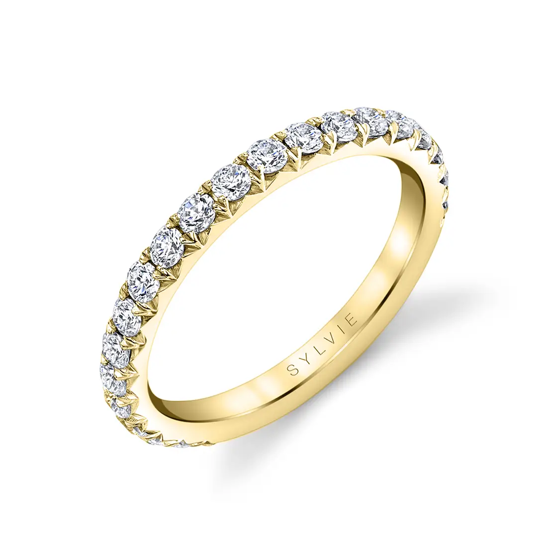 White Gold Thick Pave Wedding Band - Malencia - Lifestyle Image - Lifestyle Image