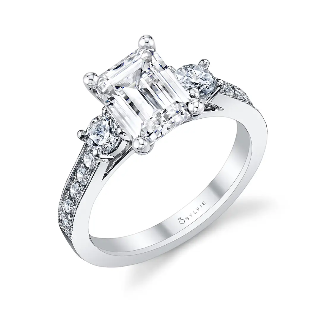 Unique 3 online stone engagement rings