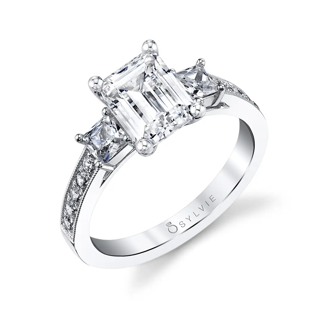 2.90 Ct. Emerald Cut Engagement Ring Set F Color VS1 GIA certified –  Kingofjewelry.com