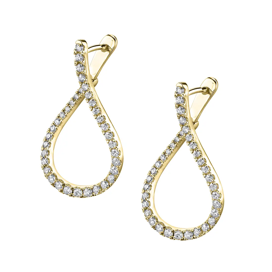 White Gold Unique Diamond Hoop Earrings - 1.00 Carat - Lifestyle Image - Lifestyle Image