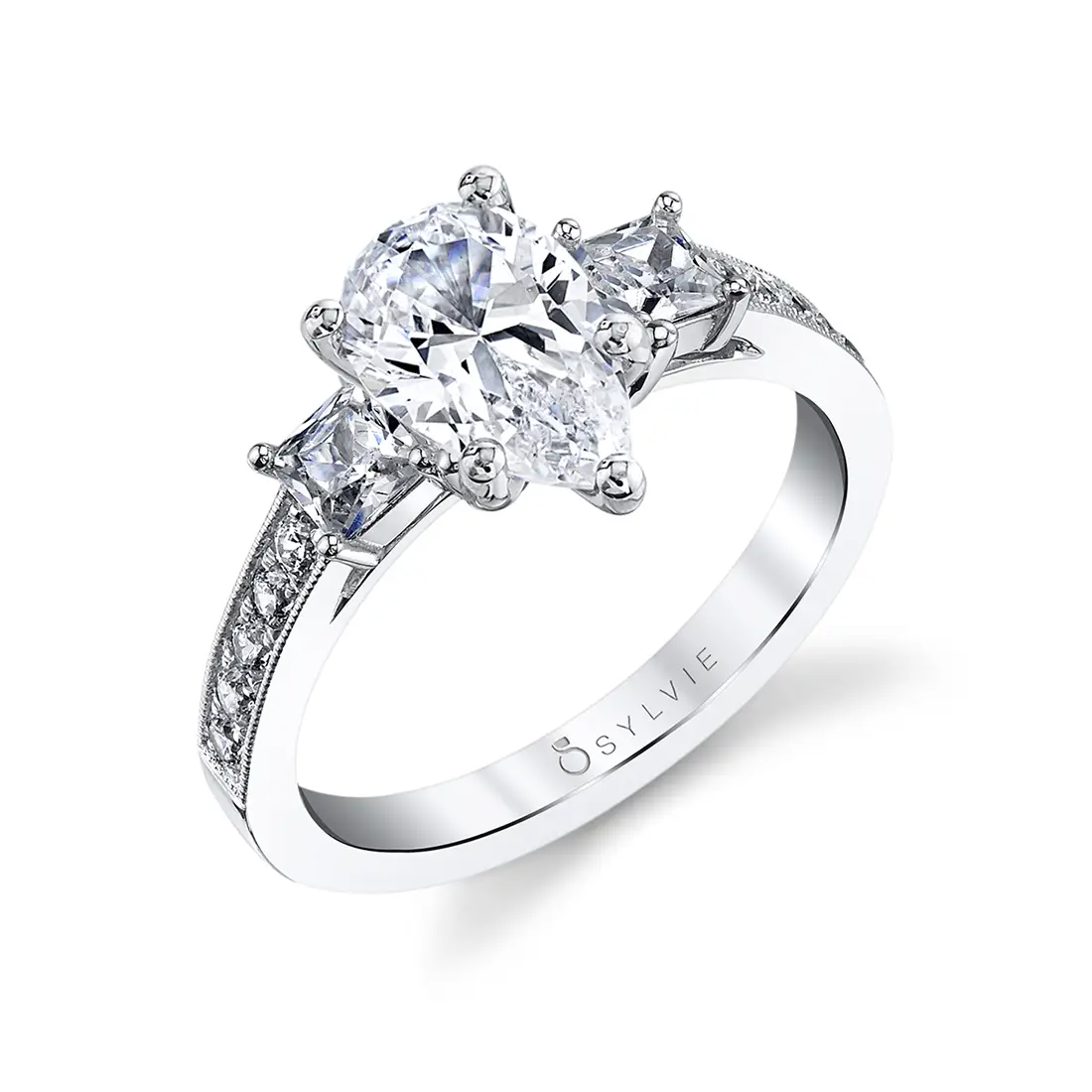 Pear shaped side stones clearance