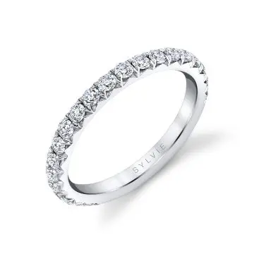 White Gold Thick Pave Wedding Band - Malencia