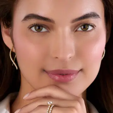 Yellow Gold Diamond Fishhook Drop Earrings