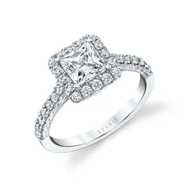 Cushion Cut Engagement Ring with Halo - Diandra