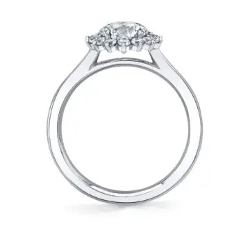 White Gold Unique Oval Engagement Ring - Farrah