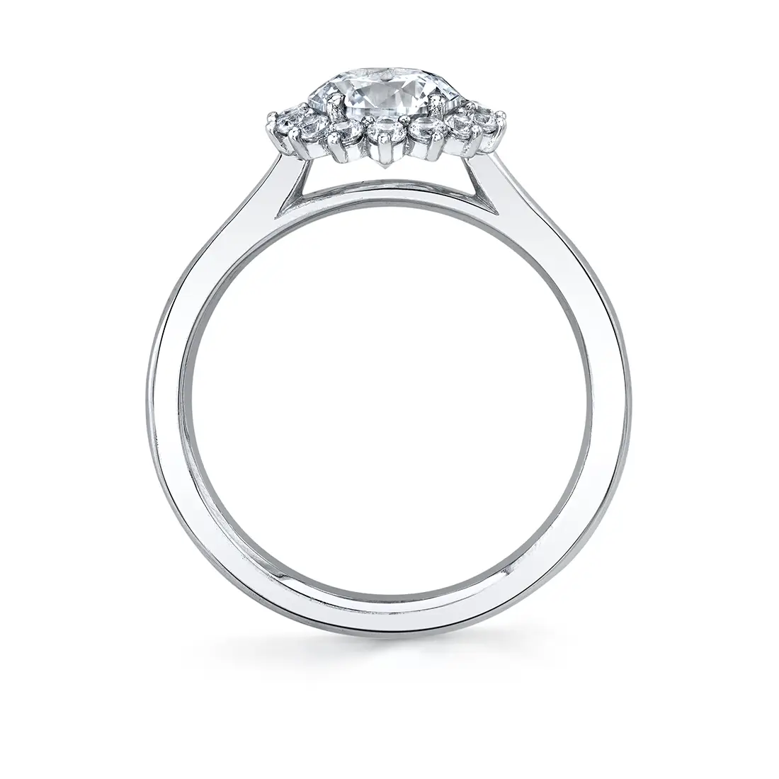 Unique Round Halo Engagement Ring Farrah Sylvie Jewelry