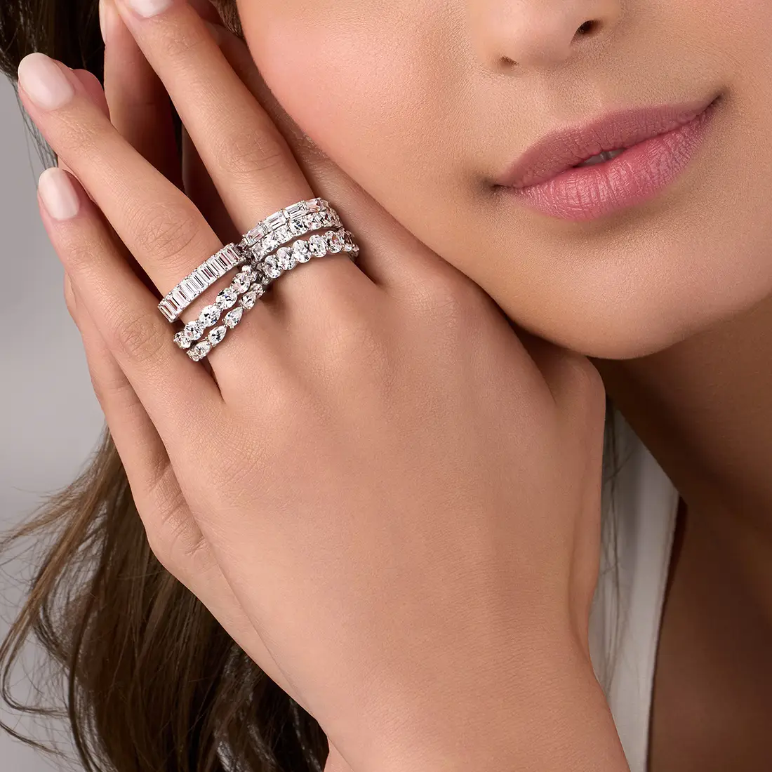 Pear diamond eternity store band