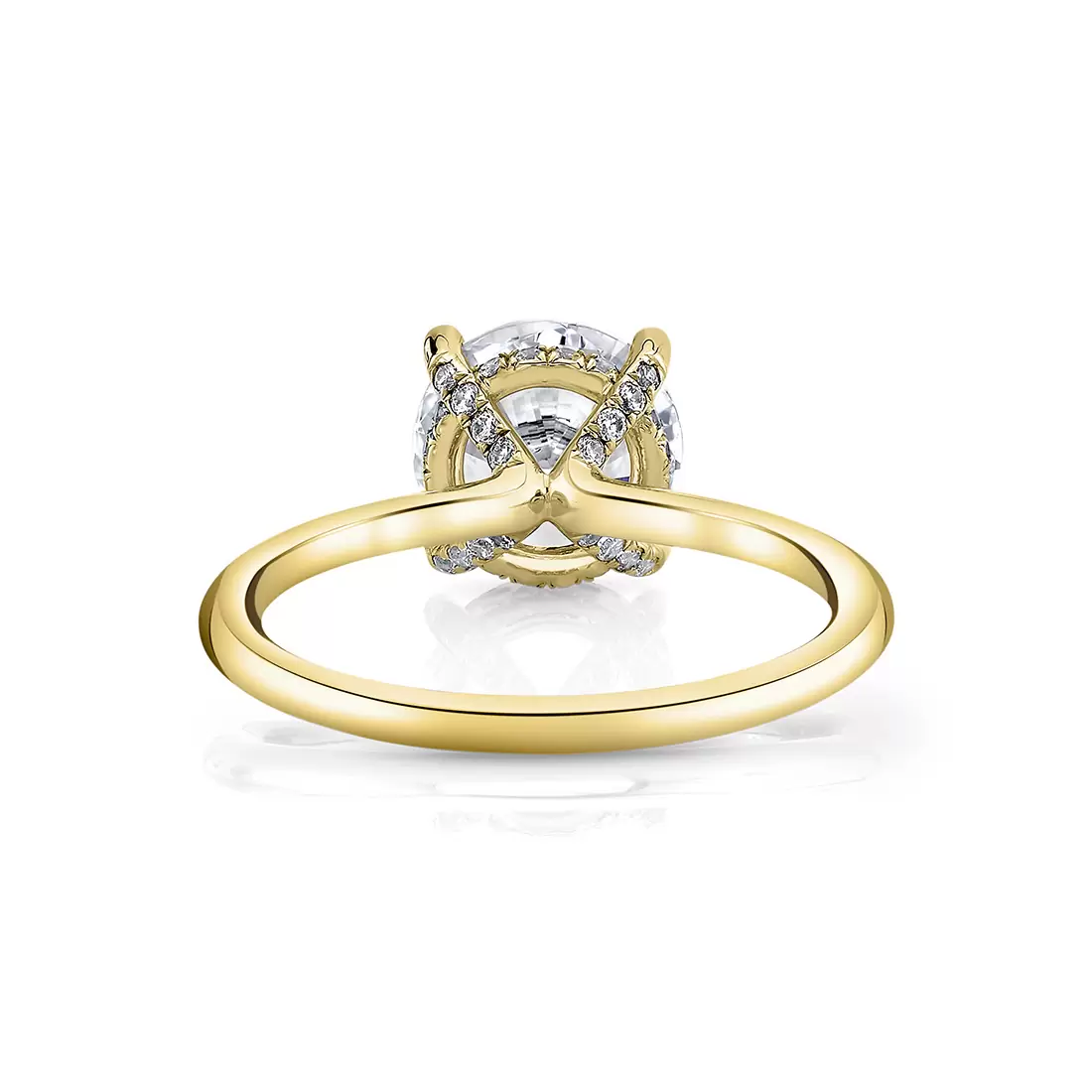 White Gold Round Cut Hidden Halo Engagement Ring - Melany - Lifestyle Image - Lifestyle Image