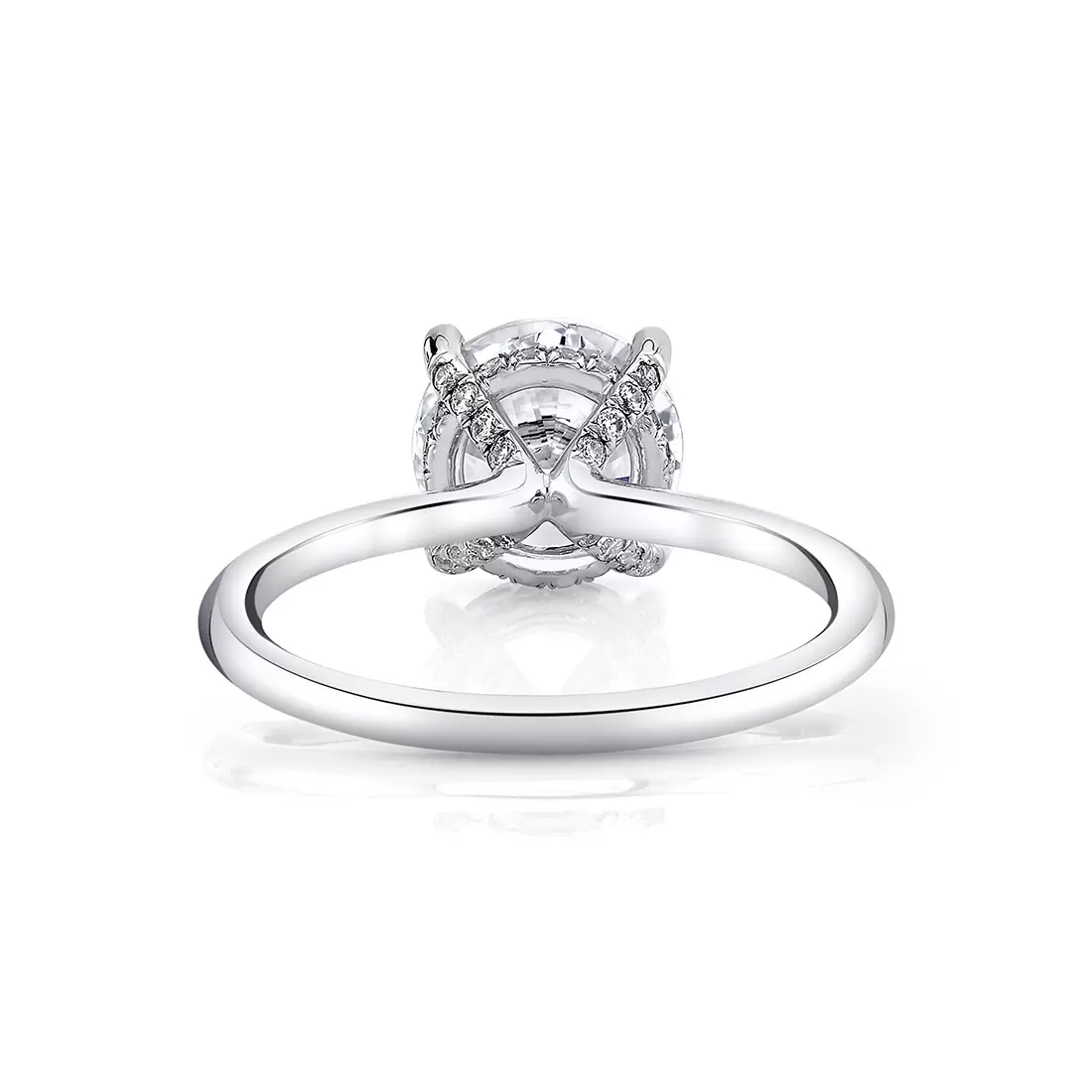 White Gold Round Cut Hidden Halo Engagement Ring - Melany - Lifestyle Image - Lifestyle Image