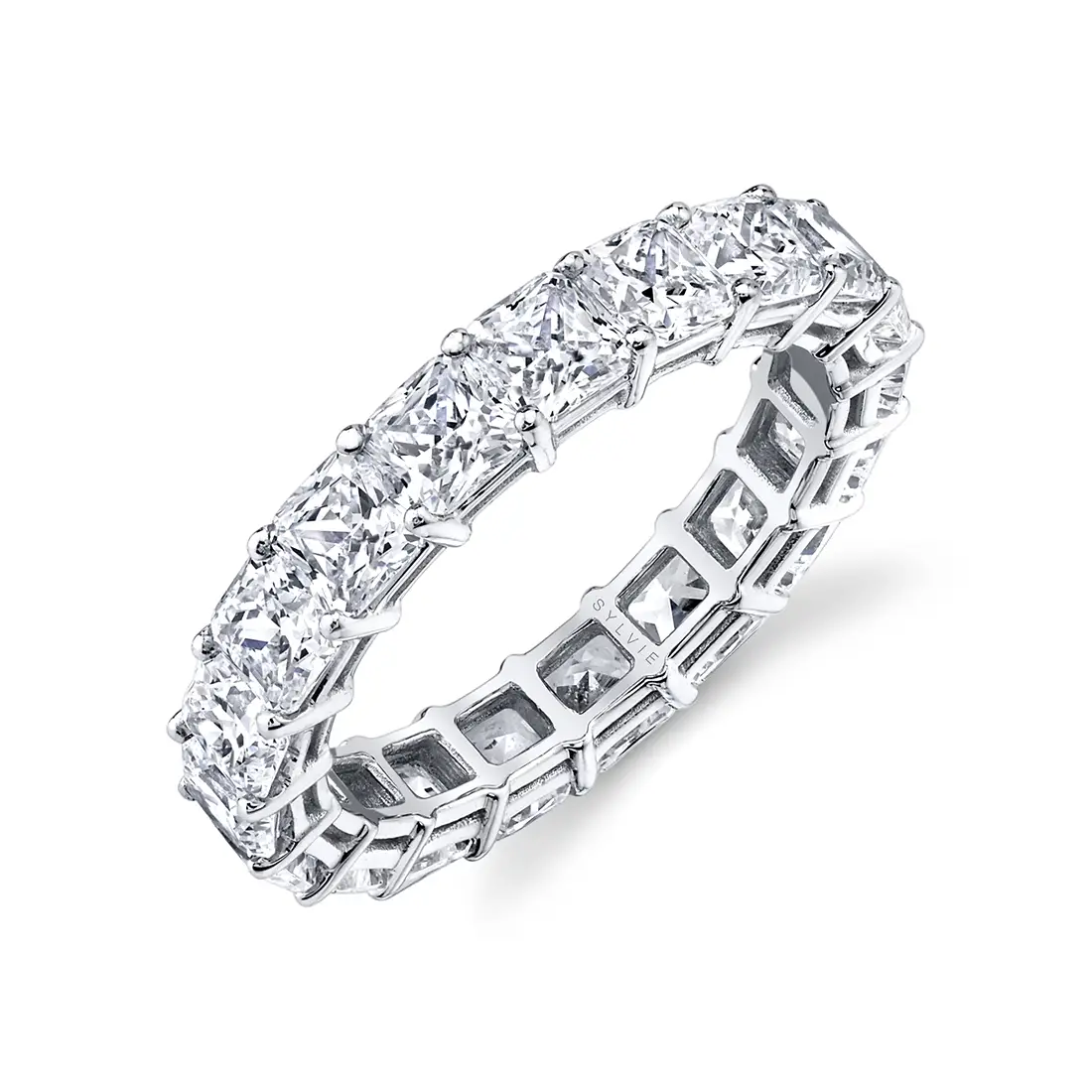 asscher cut diamond eternity band