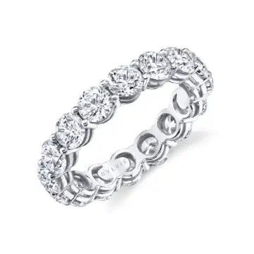 White Gold Round Diamond Eternity Band - 1.0 CT