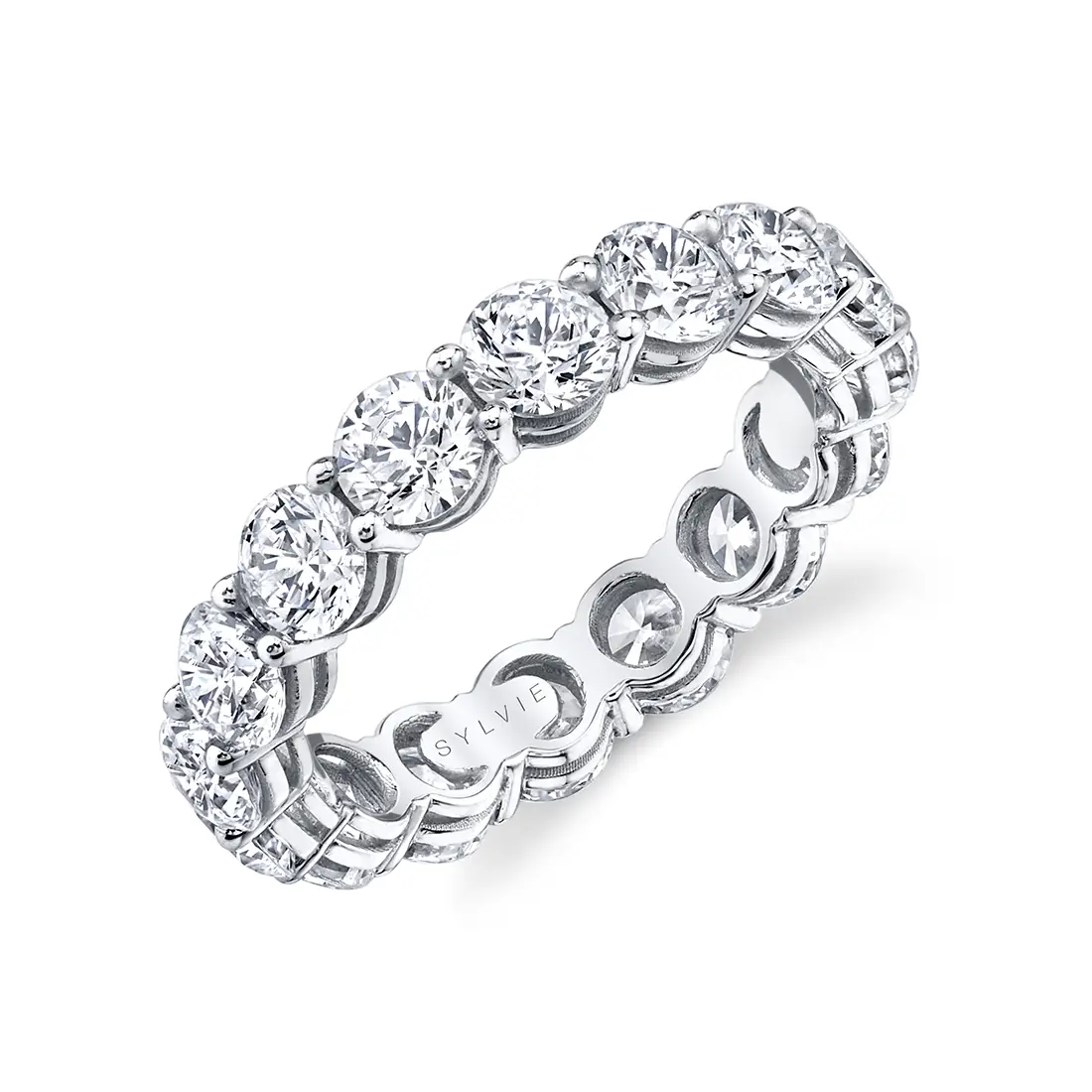 White Gold Round Diamond Eternity Band - 1.0 CT