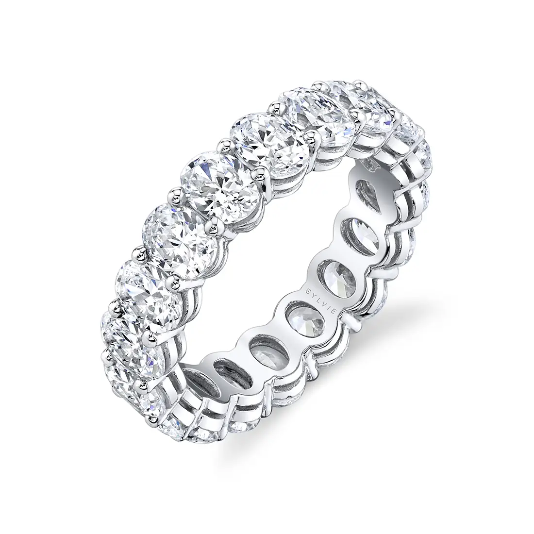 oval diamond eternity band