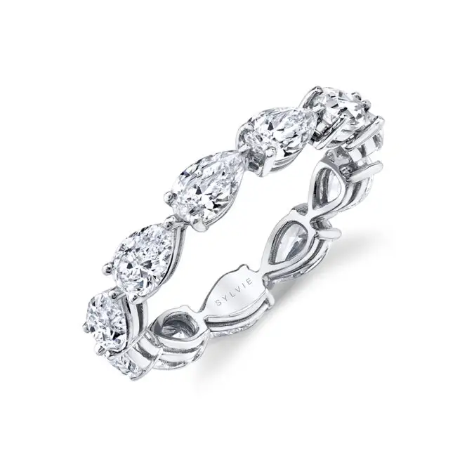 pear shaped diamond eternity band