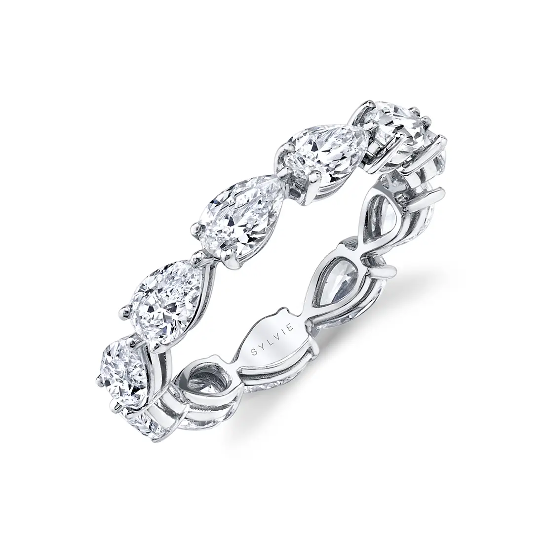 pear shaped diamond eternity band