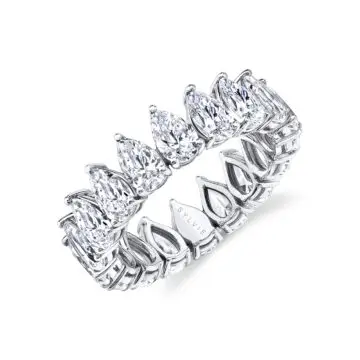 White Gold Pear Shaped Diamond Eternity Band
