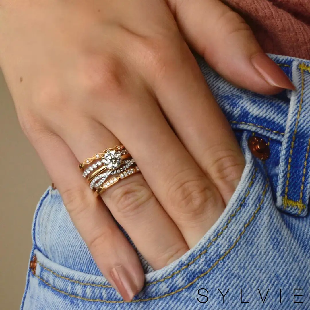 How to Stack: Vintage Floral Engagement Rings, Bridal Ring Stacks