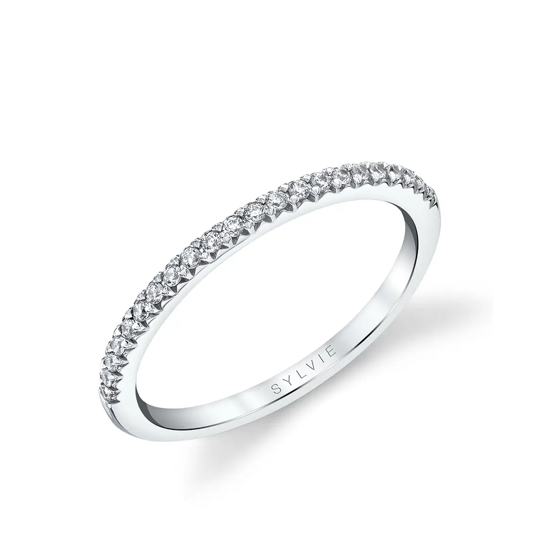 classic wedding band in white gold