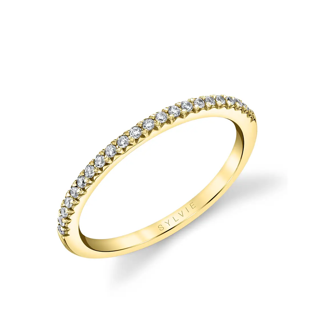 classic wedding band in yellow gold