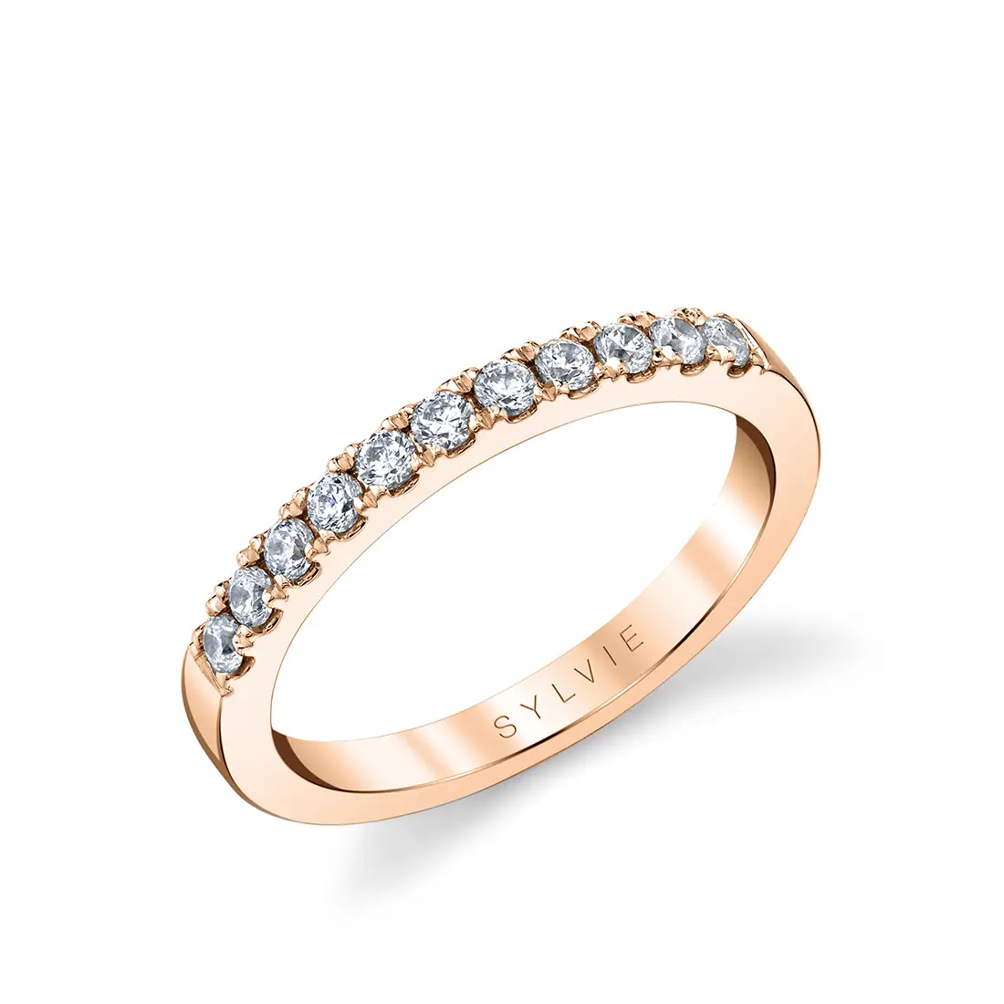 Round Cut Classic Wedding Band - Vicky