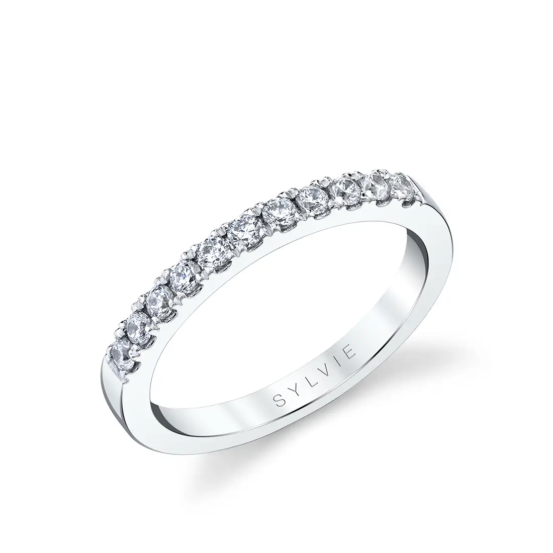 Oval Cut Three Stone Halo Engagement Ring with Baguettes - Vicky