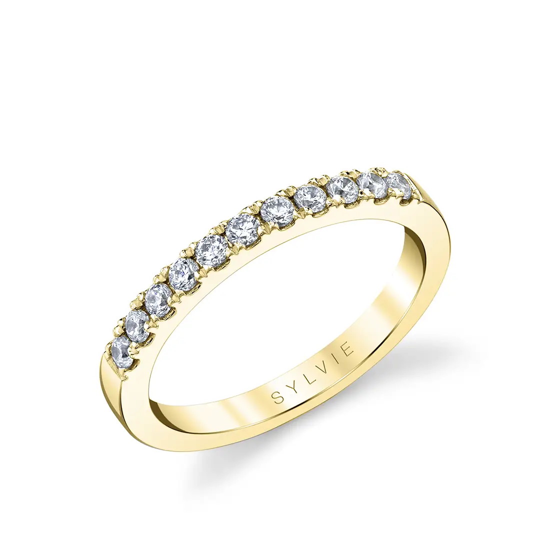 Round Cut Classic Wedding Band - Vicky