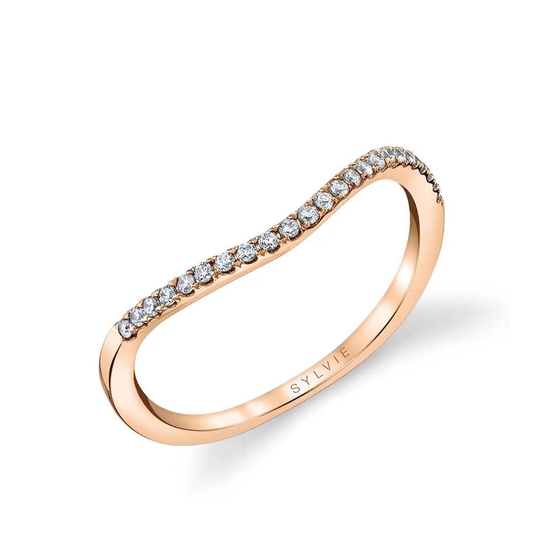 White Gold Classic Curved Wedding Band - Hannah