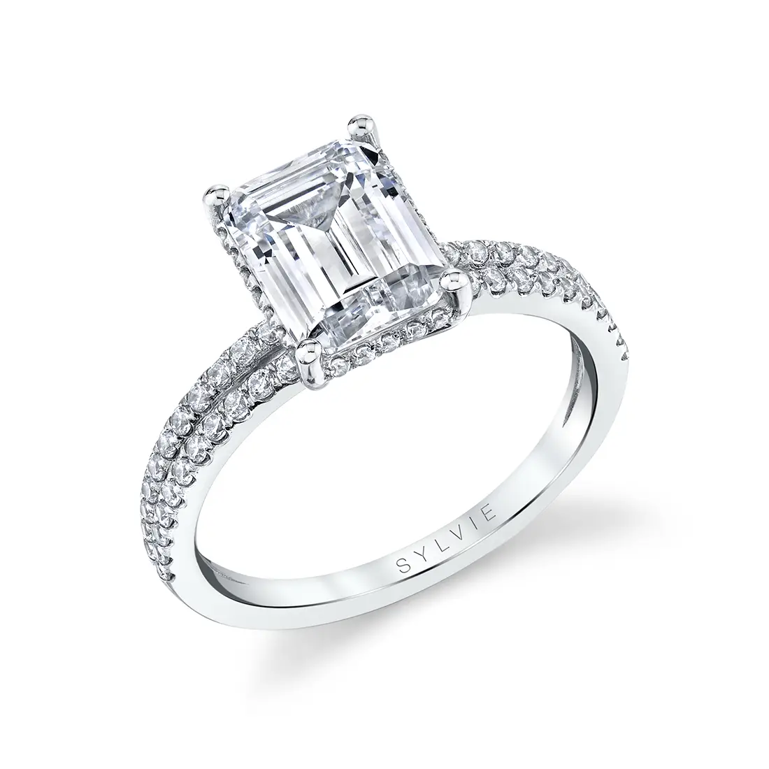 Split shank emerald engagement ring new arrivals