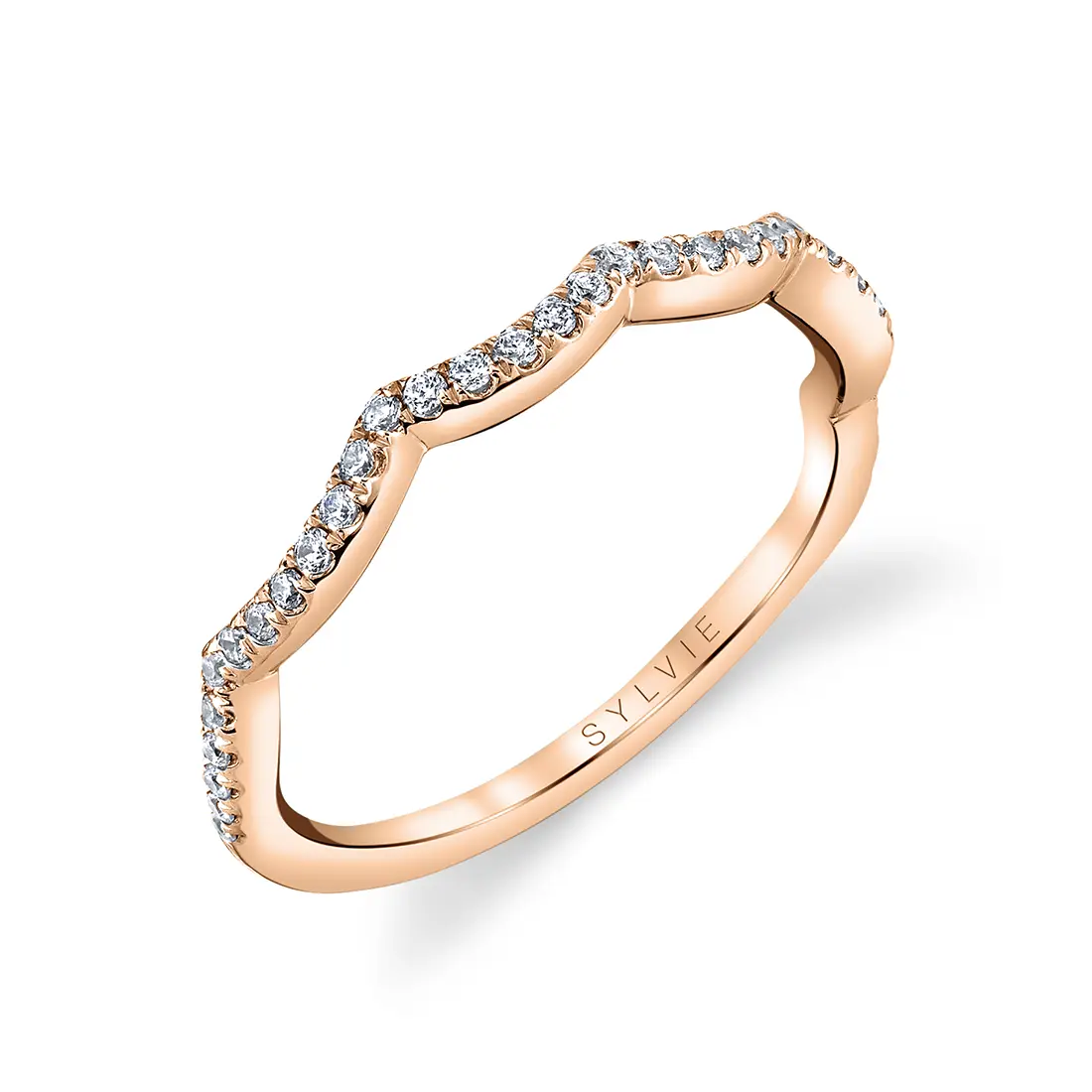 White Gold Round Cut Matching Wedding Band - Felippa