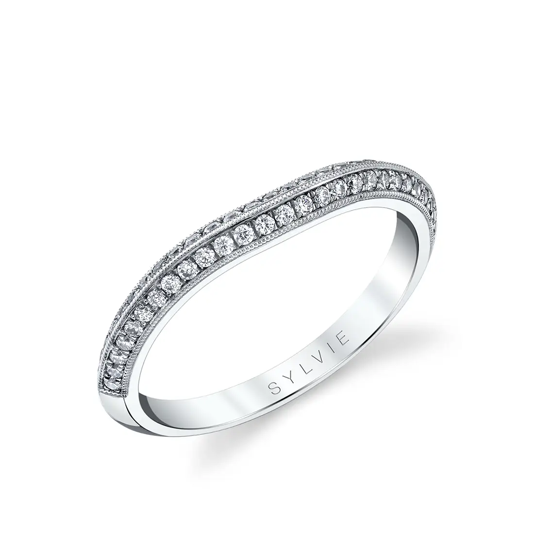 vintage inspired micro pave wedding band