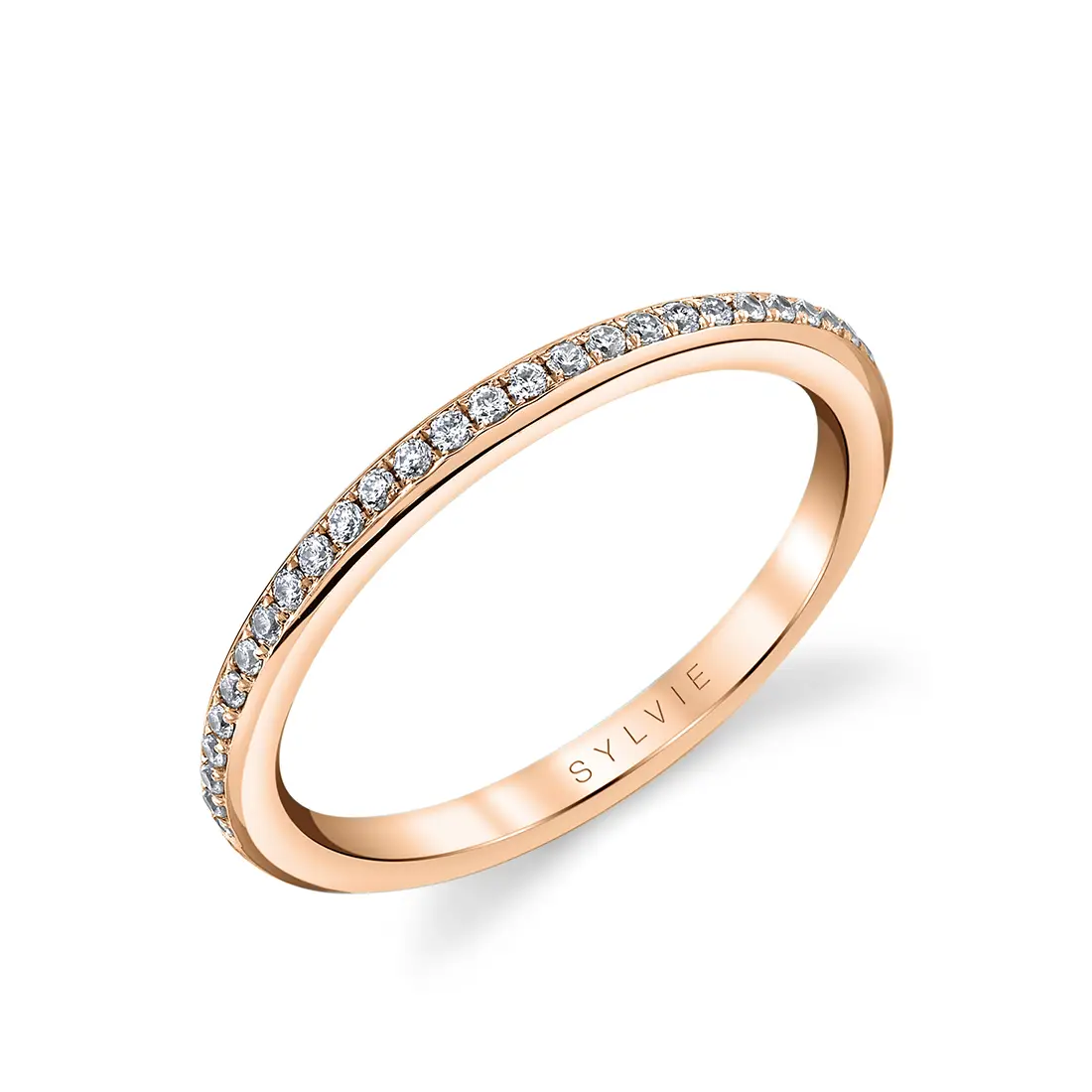 rose gold pave wedding band