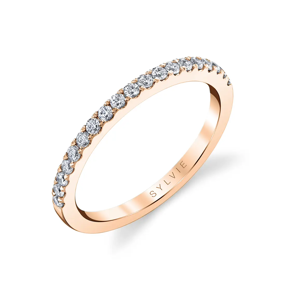 rose gold pave wedding band