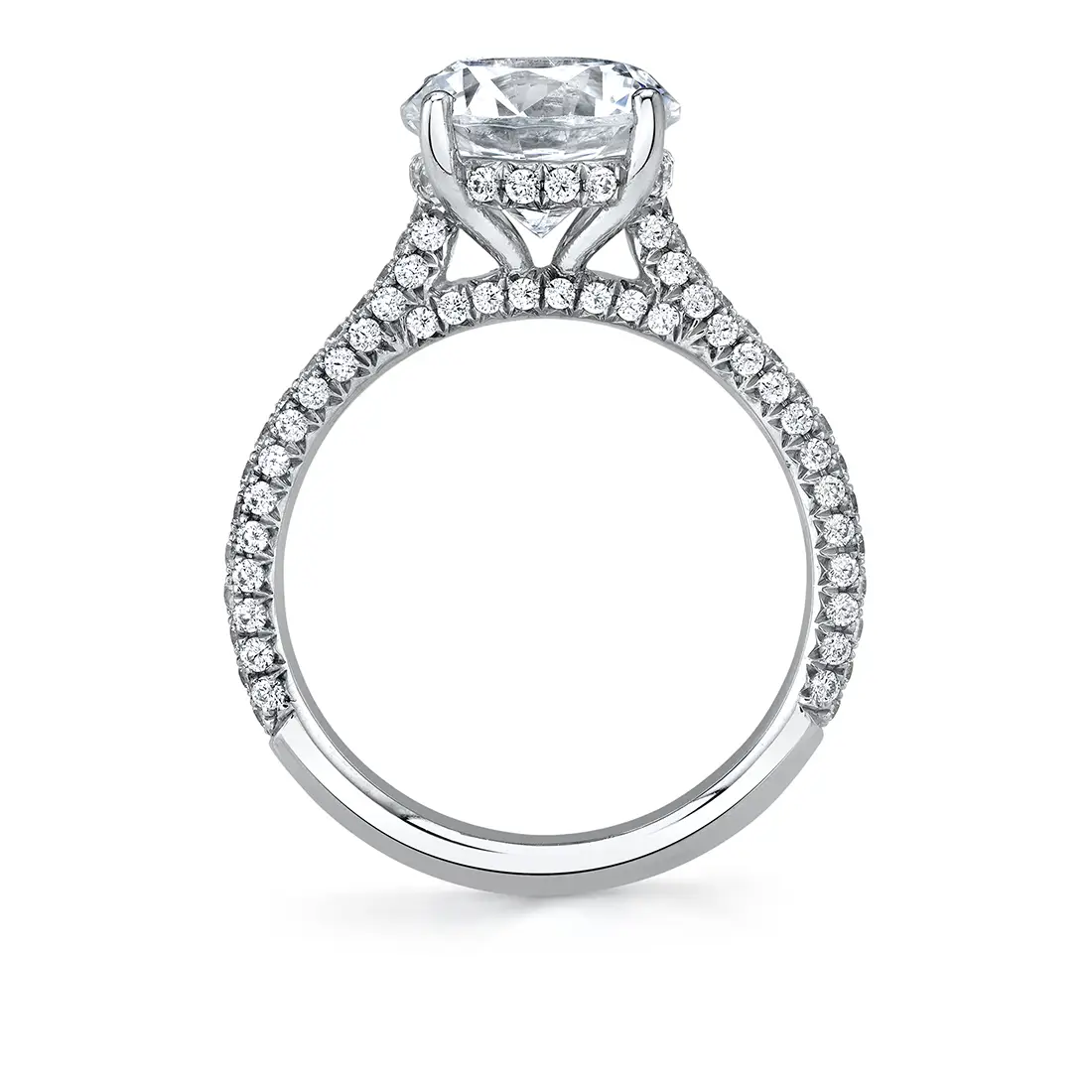 profile image of pave engagement ring with hidden halo