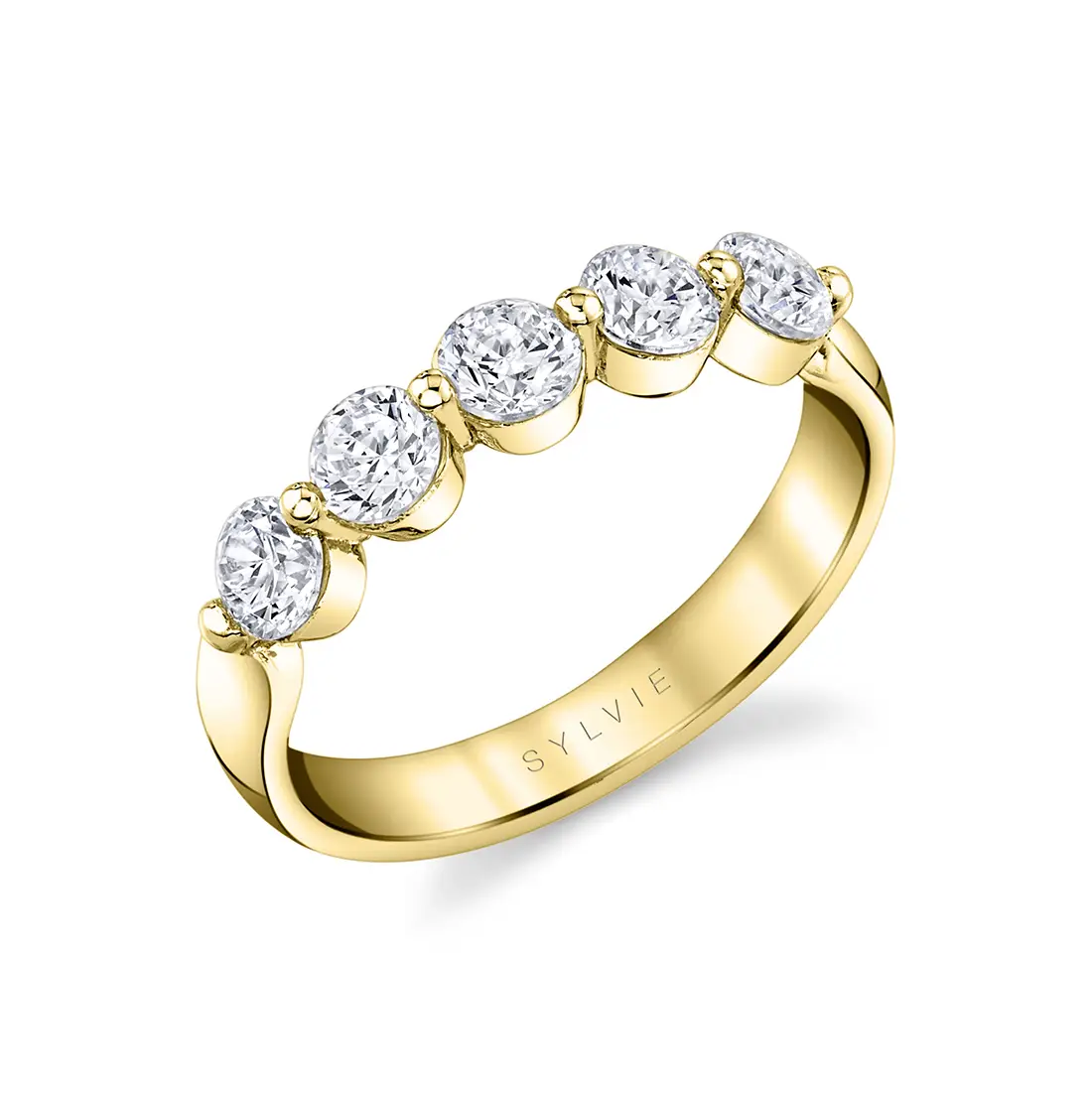 Large Single Prong Wedding Band Designer Diamond Wedding Bands