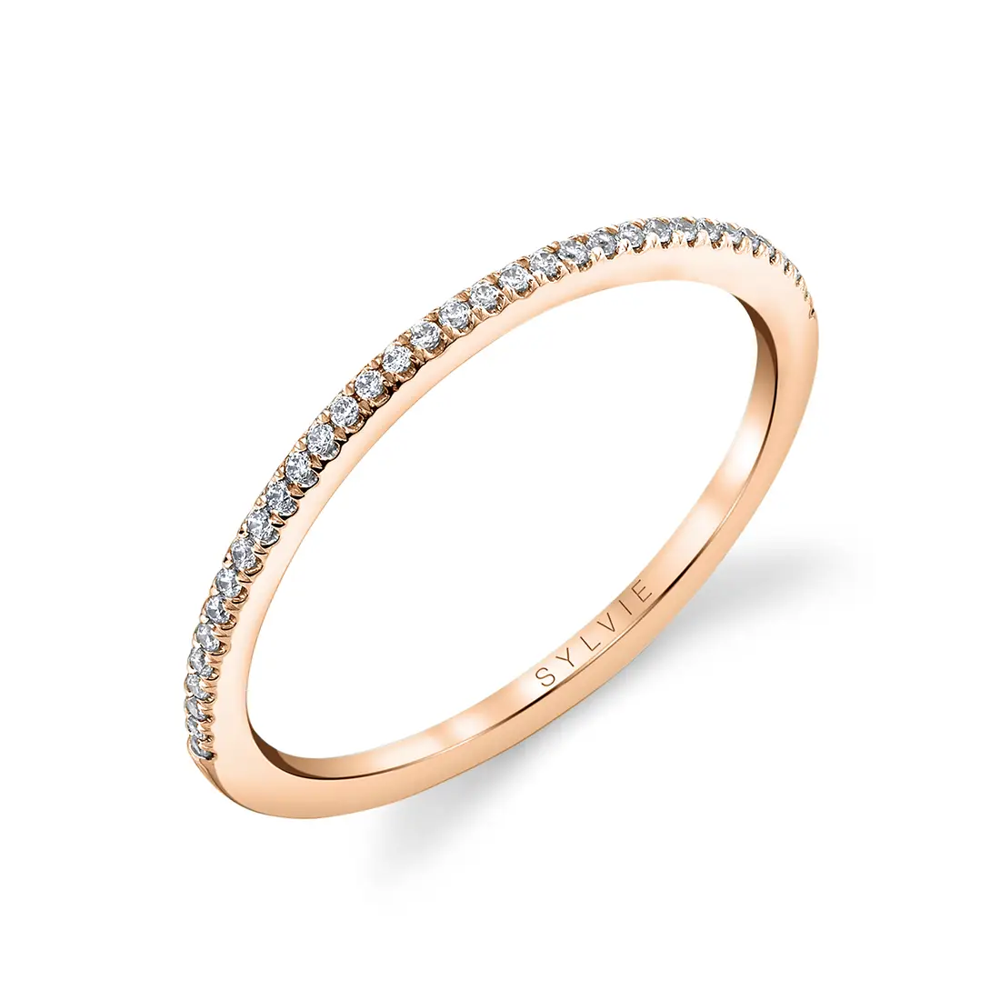 White Gold Thin Diamond Wedding Band
