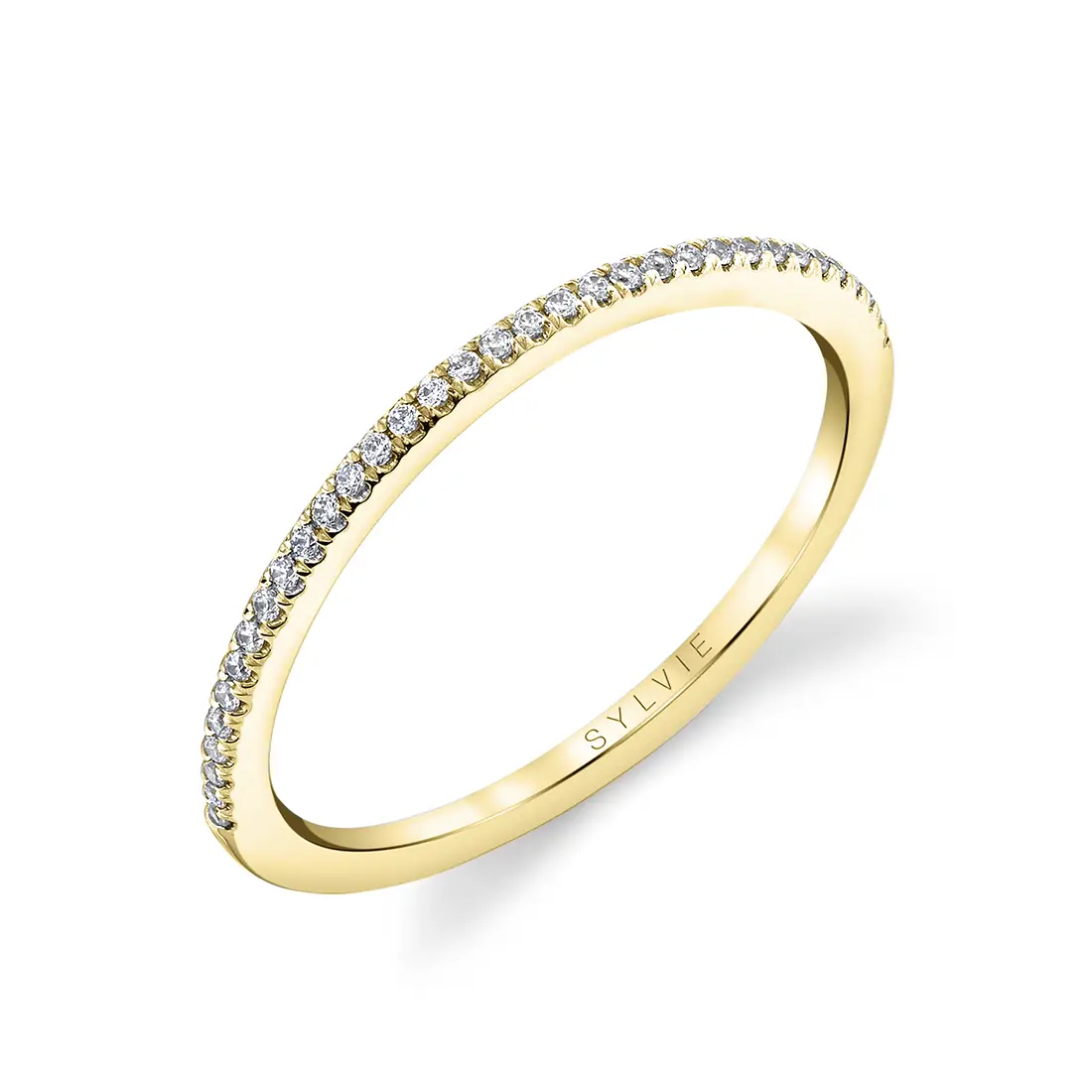 White Gold Thin Diamond Wedding Band