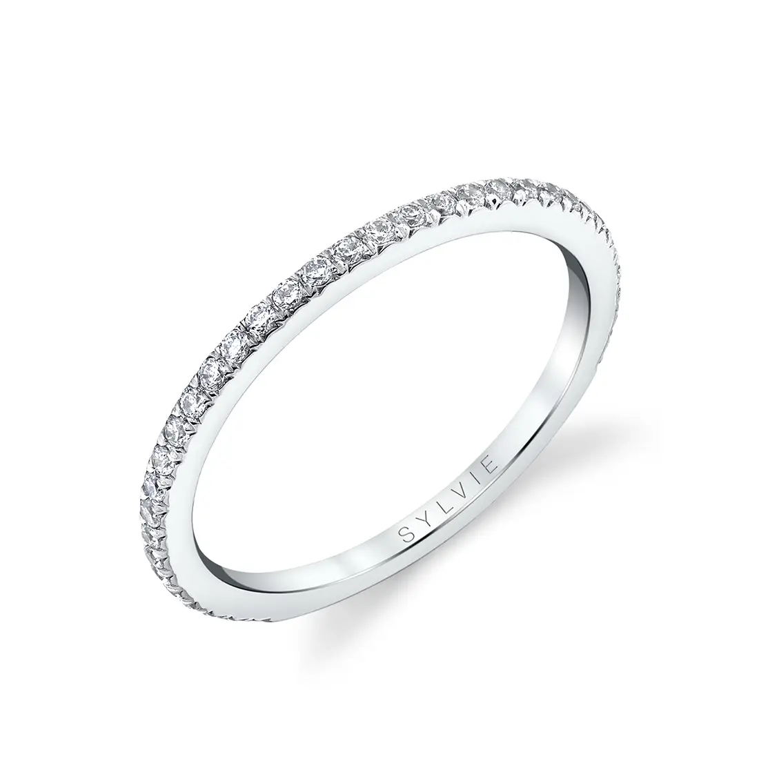 thin pave wedding band