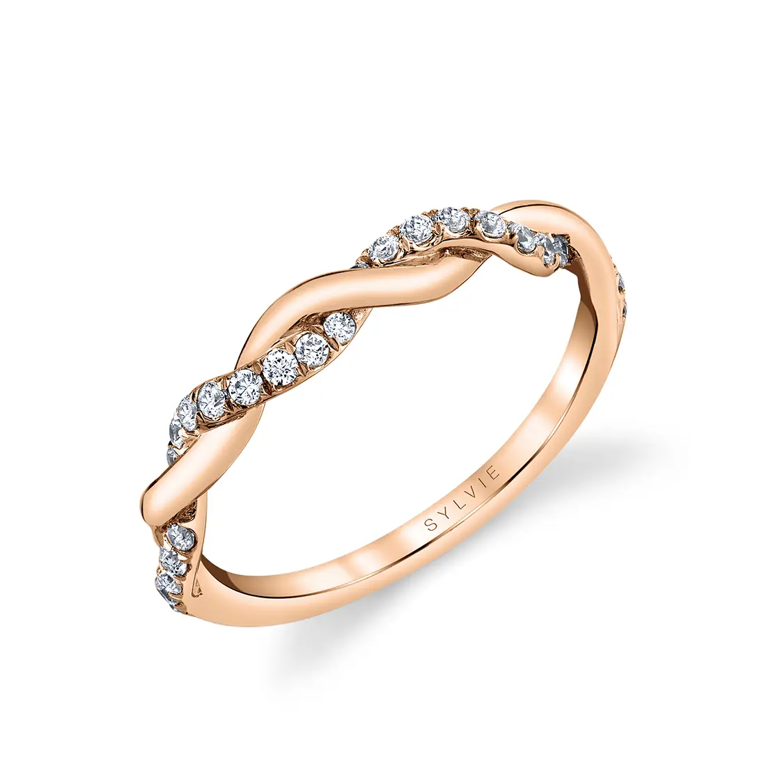 Round Cut Spiral Diamond Wedding Ring - Gabrielle