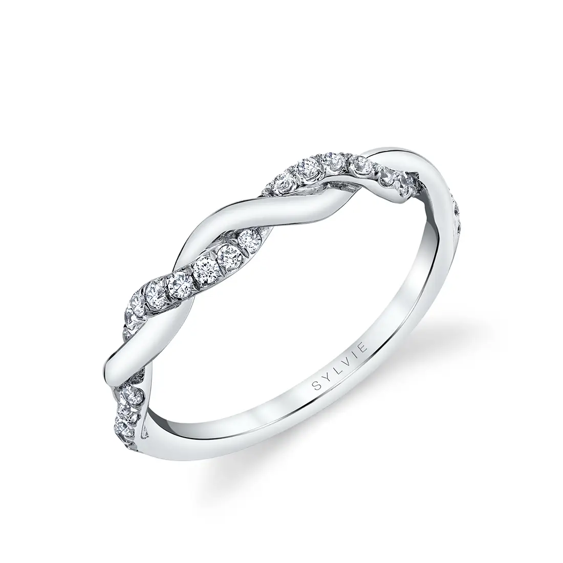 Round Cut Spiral Diamond Wedding Ring - Gabrielle